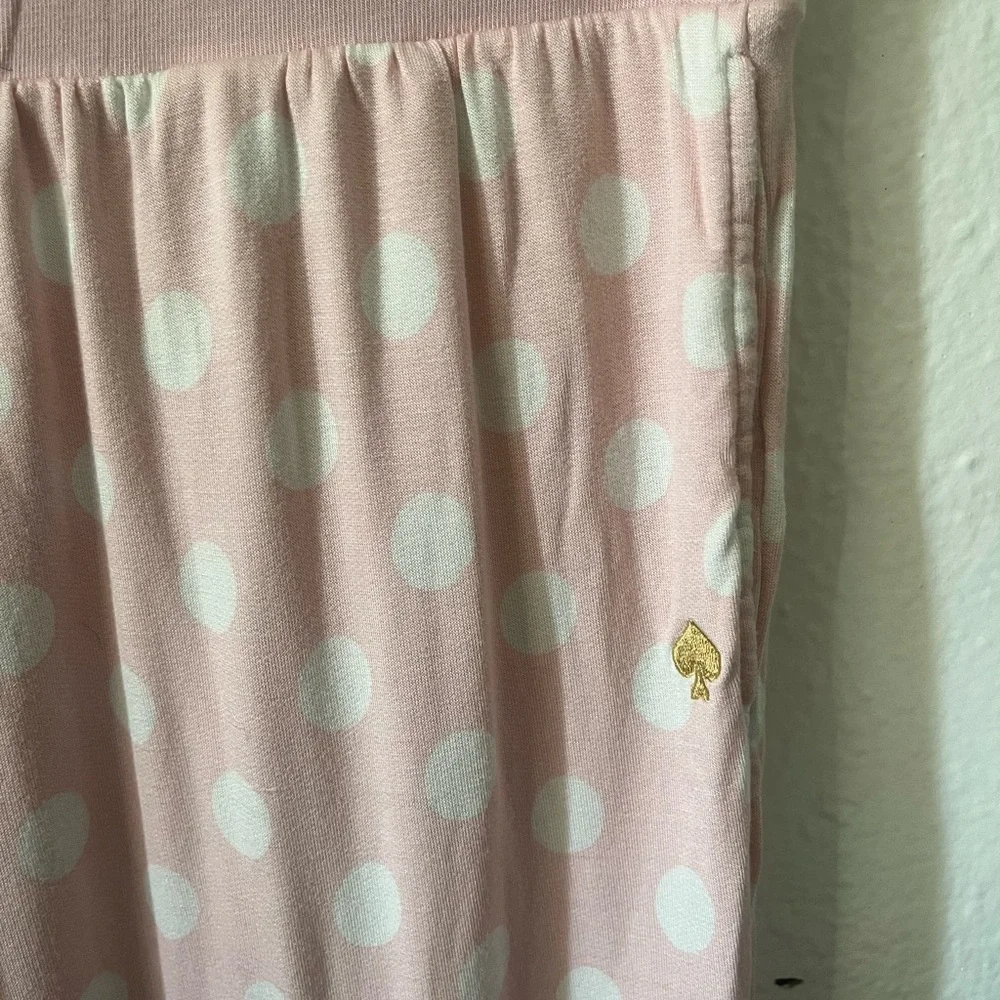 ✨kate spade Light Pink & White Polka Dot Drawstring Lounge Pants - Picture 4 of 8